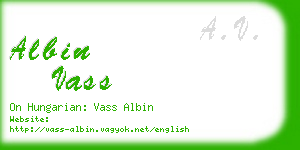 albin vass business card